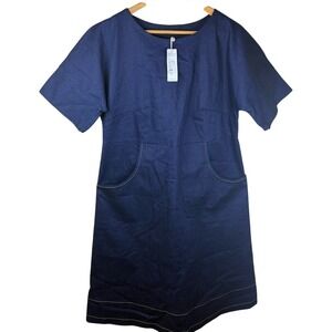 NWT Robyn Reynolds‎ Size 14 Verity Shirt Dress Denim Pockets Knee Length Office